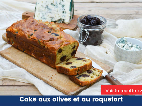 Cake aux olives et au roquefort